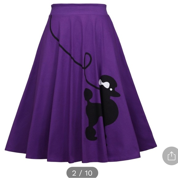 Small Adult 50's Poodle  Skirt Purple Record 3 main image 0